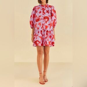 Farm Rio Lobster Sky Mini Dress